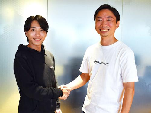 BEENOSの直井聖太CEO（写真右）、Paykeの古田奎輔CEO