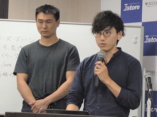 高橋尚也代表（写真左）と、サイトを制作したＥＩＭＯＮＳの大塚智裕代表